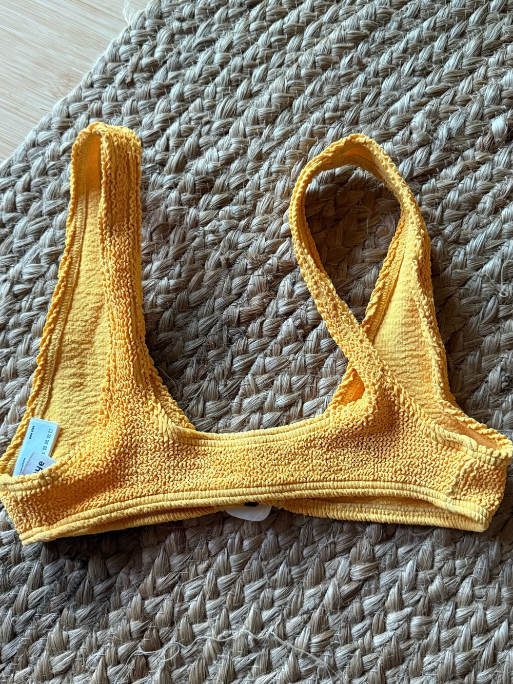 bond-eye Yellow Textured Bikini Top with Center Ring - Picture 3 of 3